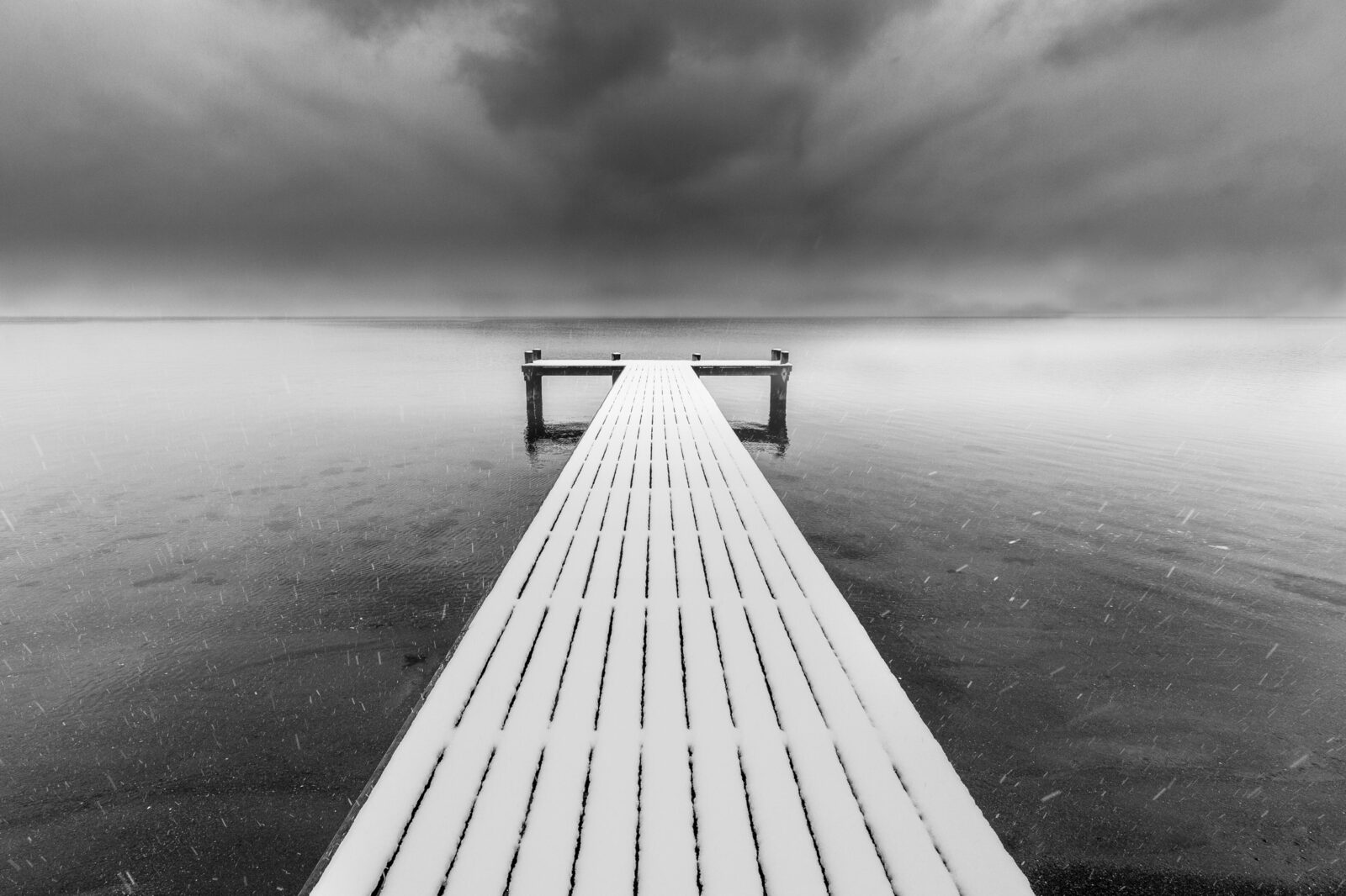 Jetty in snow